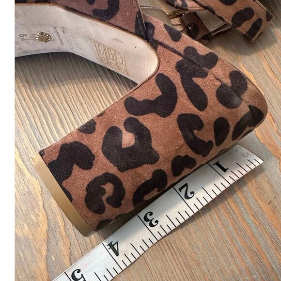 Stuart Weitzman Shoes Women's 8.5 Brown Jerry Cheetah Suede Slingback Sandals - Picture 7 of 9